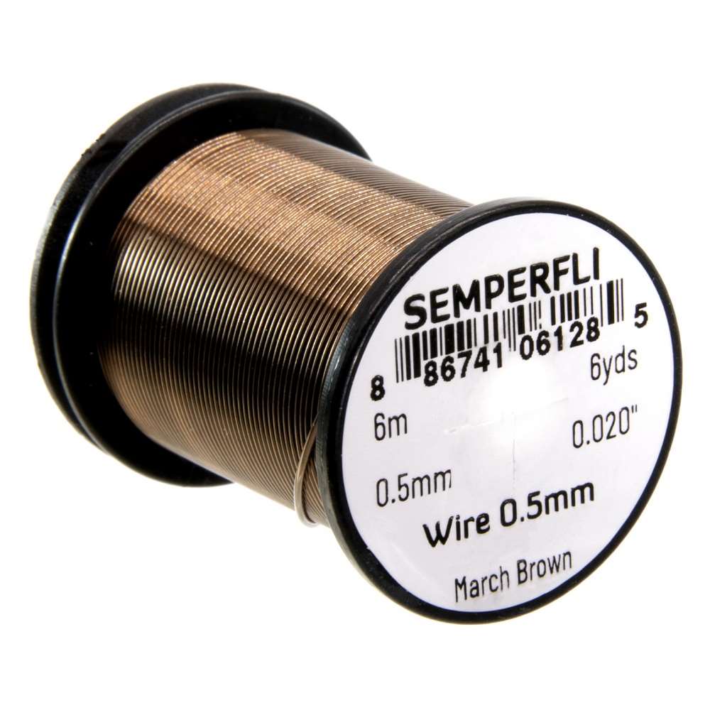Semperfli Wire 0.5mm March Brown Fly Tying Materials (Product Length 6.56 Yds / 6m)